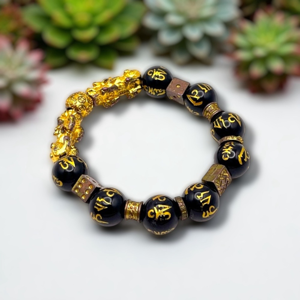 Fab Authentic Feng Shui Black Obsidian Double Pixiu Wealth Protection Bracelet